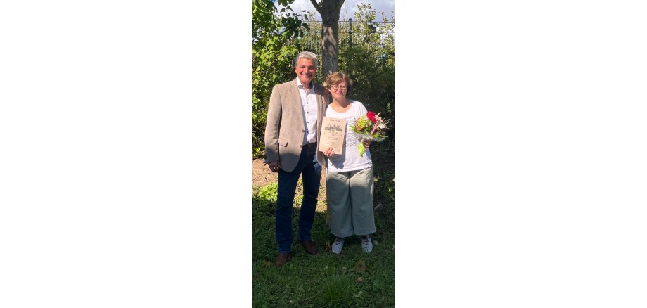 Bürgermeister und Jubilarin