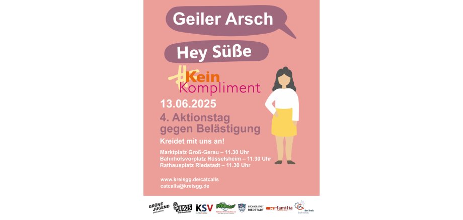 Flyer Aktionstag gegen Belästigung 13.6.2025 