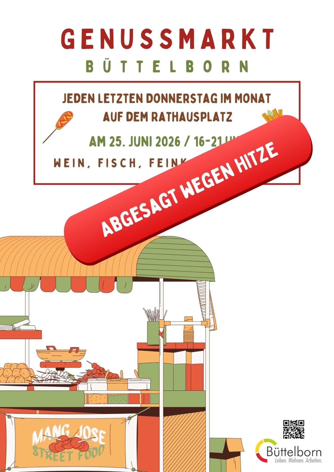 Flyer Absage Genussmarkt Juni