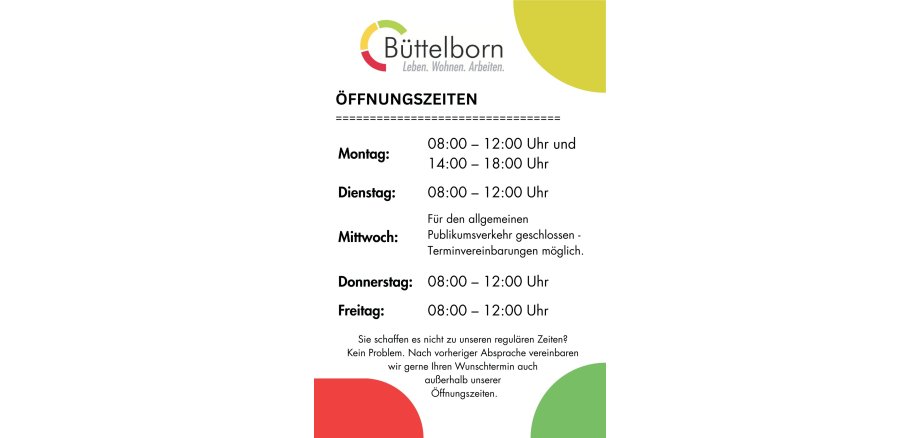 Plakat neue Öffnungszeiten