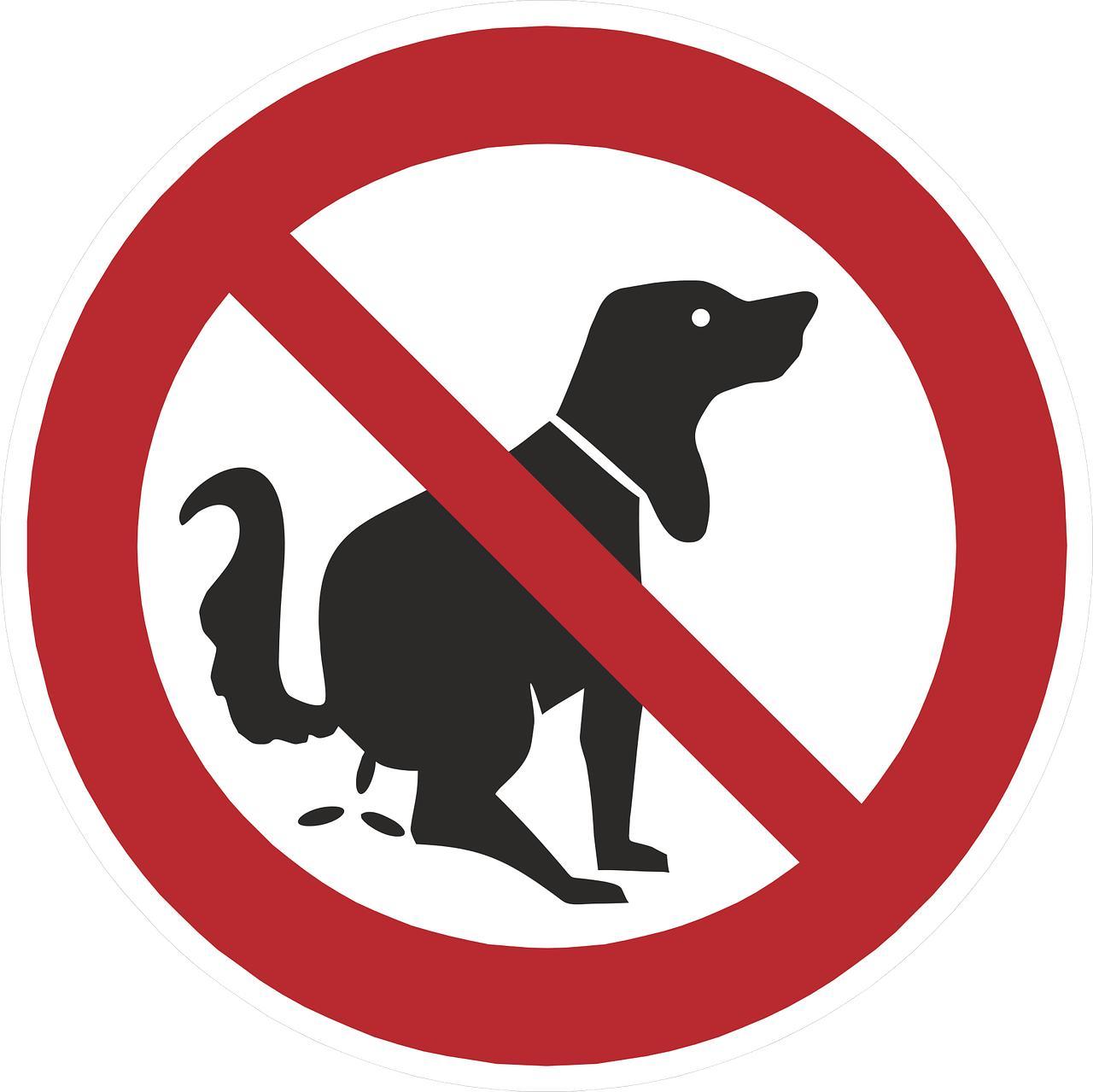 Piktogramm Hund beim Koten durchgestrichen