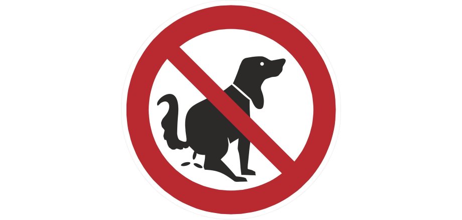 Piktogramm Hund beim Koten durchgestrichen