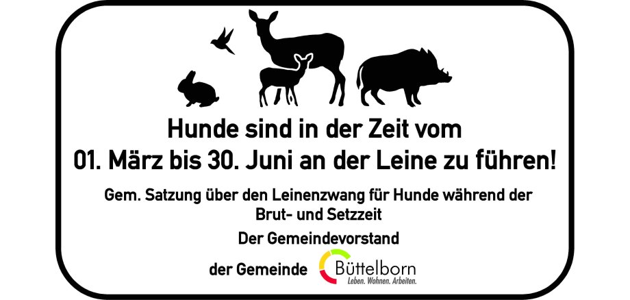 Foto: Hinweisschild Brut- und Setzzeit - Leinenpflicht