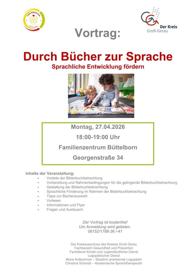 Flyer Vortrag Sprachentwicklung