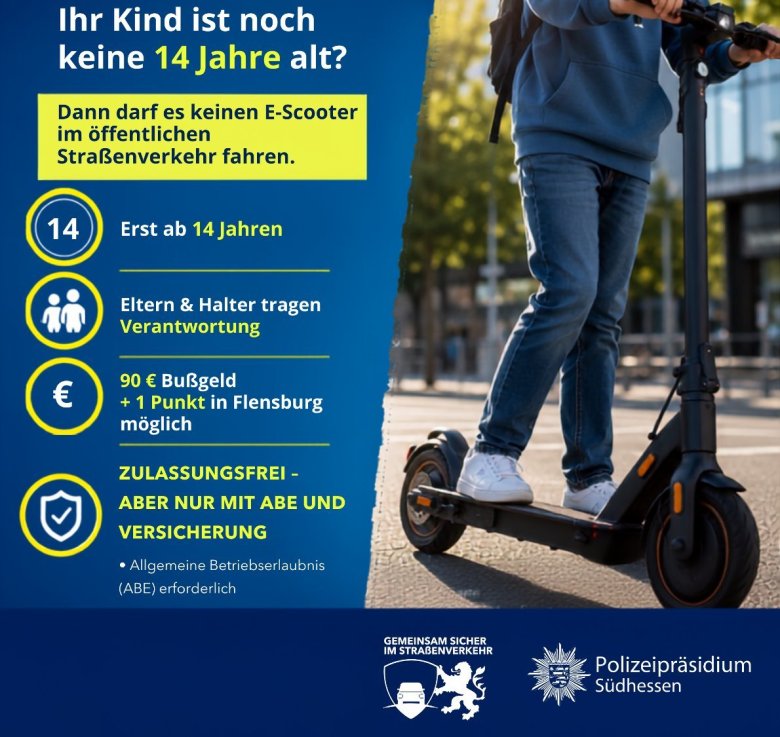 Ausschnitt 2 Plakat Polizei E-Scooter