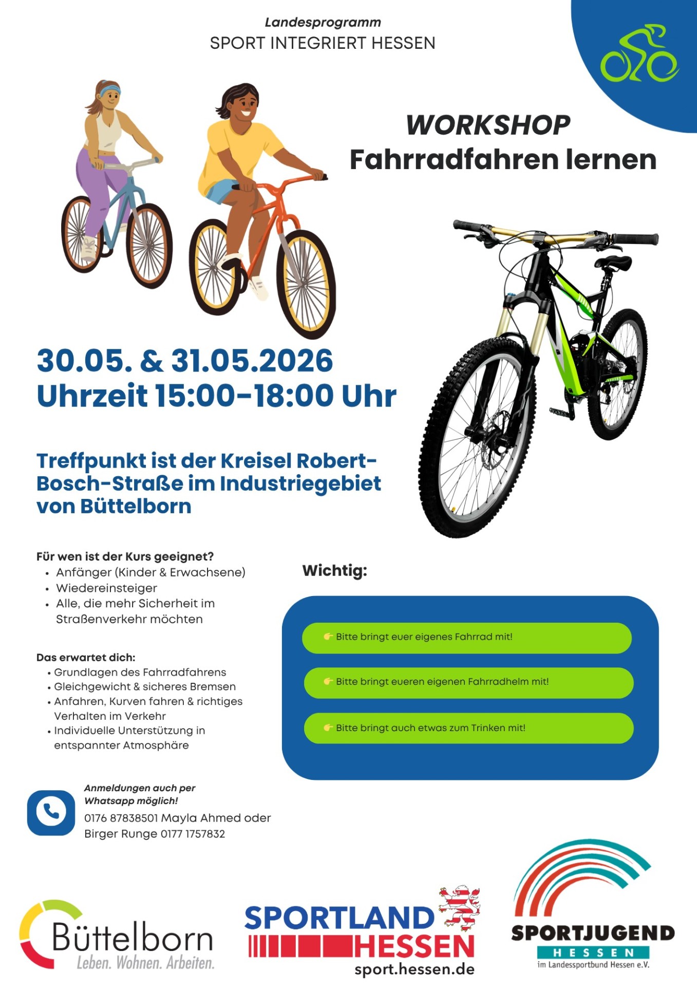 Flyer Fahrradfahren lernen