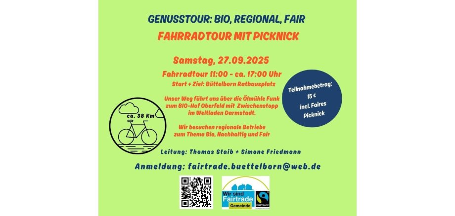 Flyer Werbung für Fahrradtour