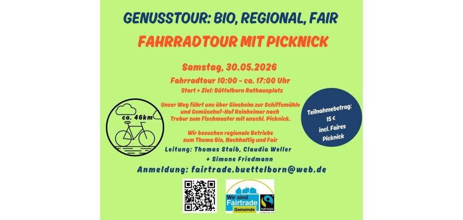 Flyer für Fahrradtour mit Picknick