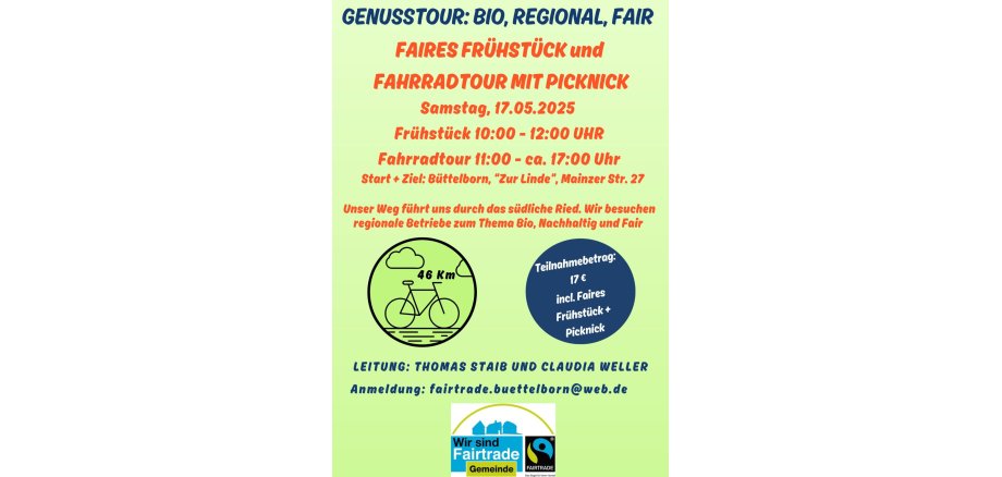 Flyer für Frühstück und Fahrradtour
