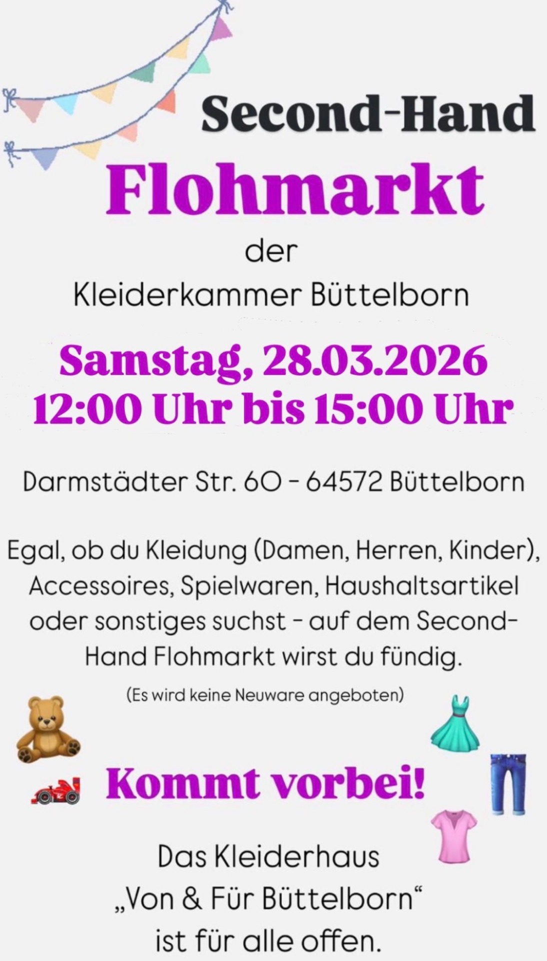 Flyer Kleiderflohmarkt Kleiderhaus