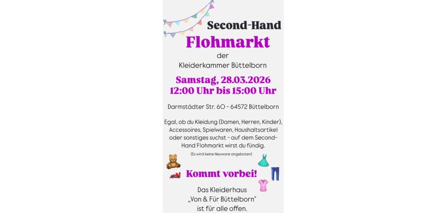 Flyer Kleiderflohmarkt Kleiderhaus