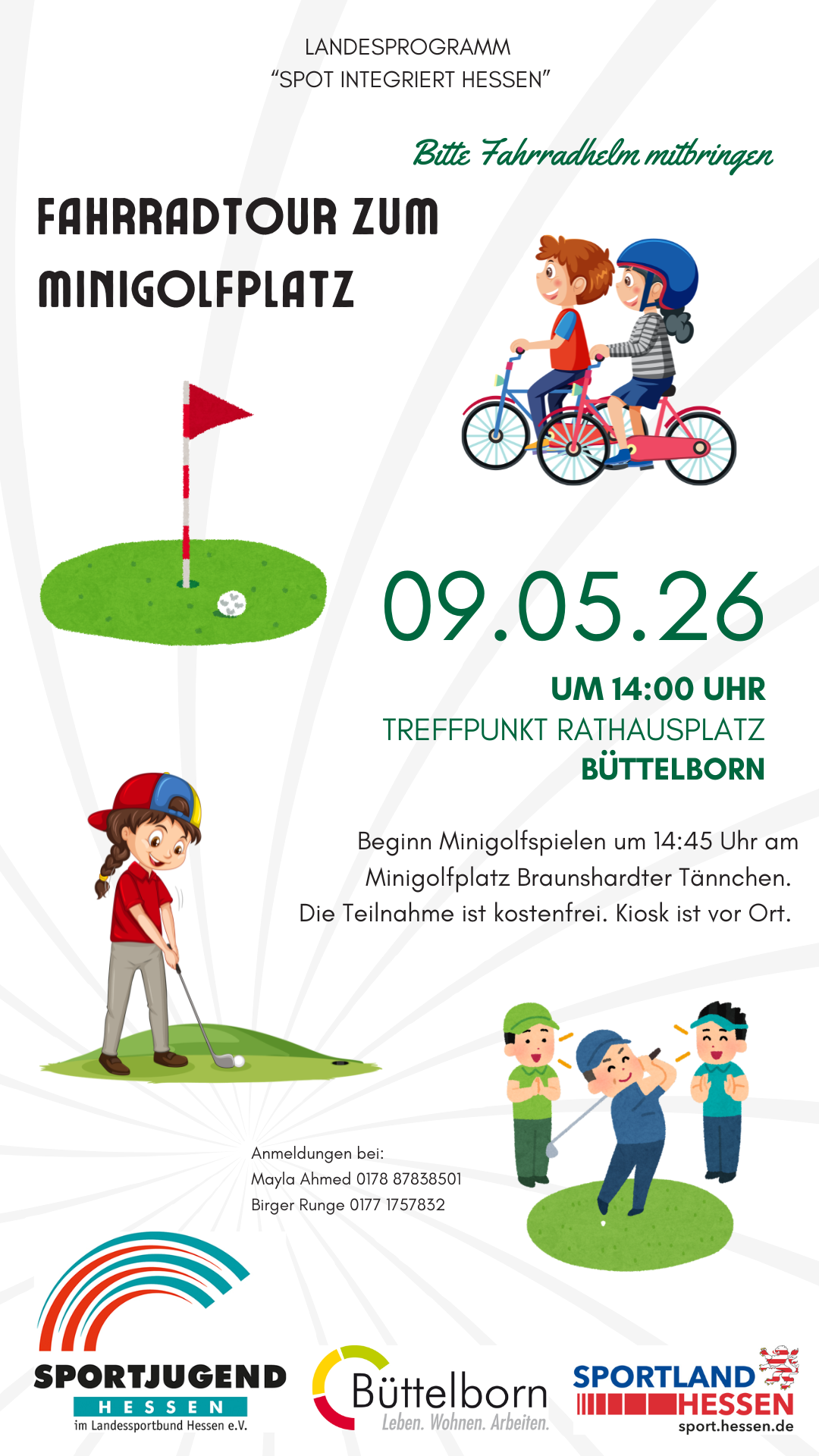 Flyer Fahrradtour zum Minigolfplatz