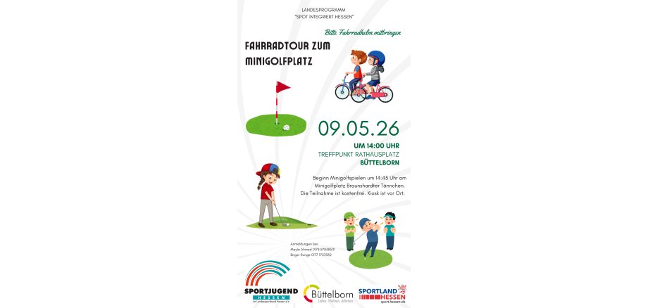 Flyer Fahrradtour zum Minigolfplatz