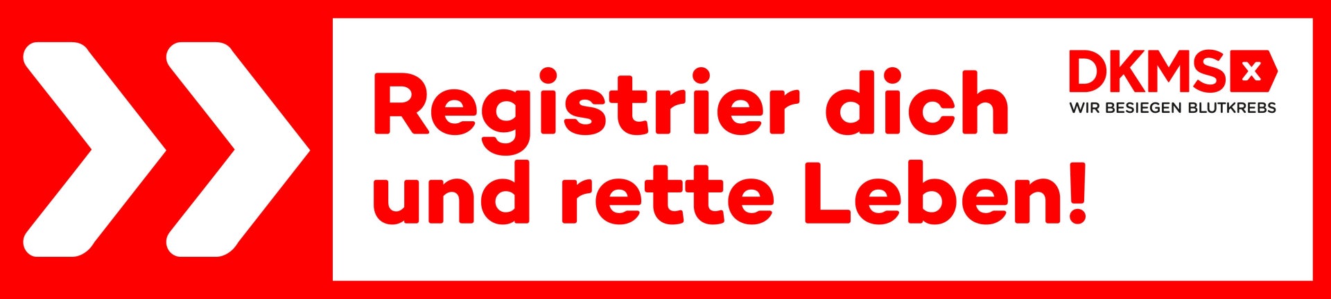 Schriftzug registriere dich und rette Leben DKMS