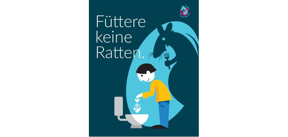 Plakat Rattenbekämpfung Nahrungsmittel in WC entsorgen