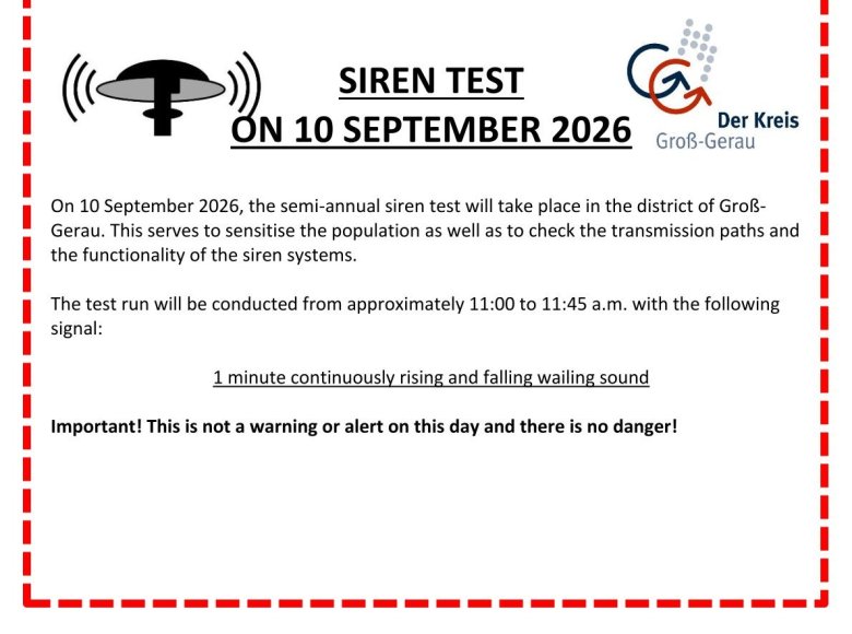 Ausschnitt Flyer Sirenenprobe