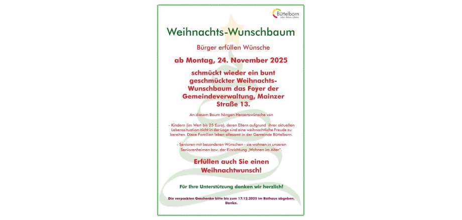 Aushang Weihnachtswunschbaum