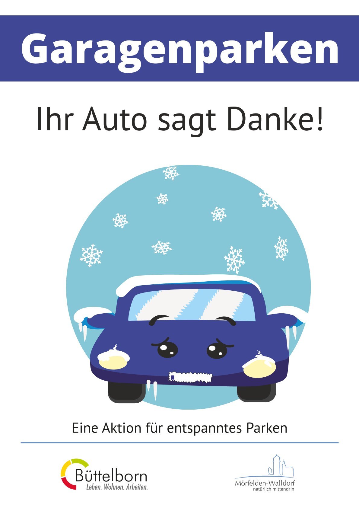 Aushang Garagenparken Motiv Schnee 