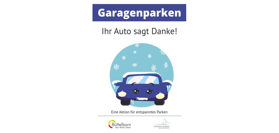 Aushang Garagenparken Motiv Schnee