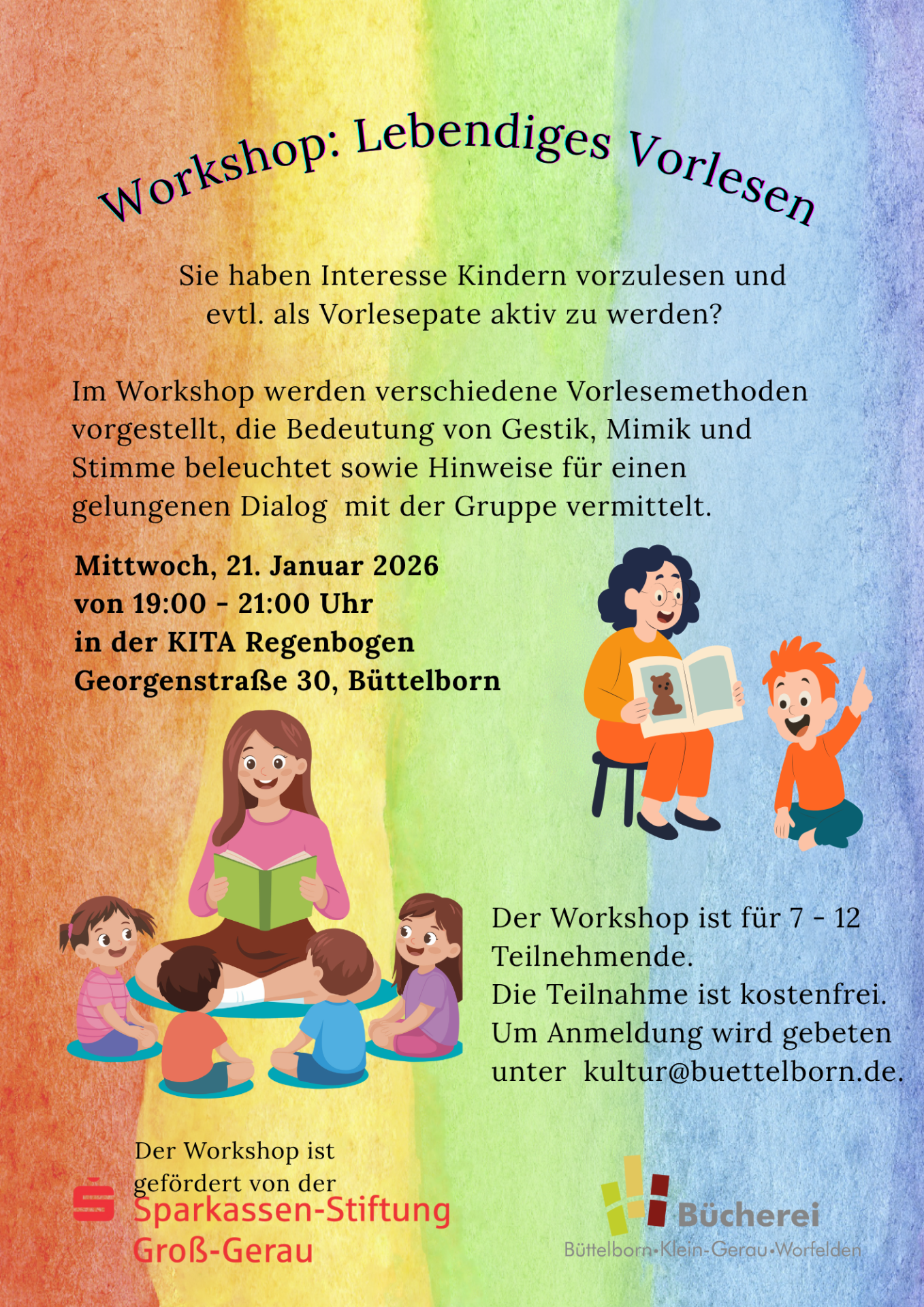 Flyer für Workshop lebendiges Vorlesen