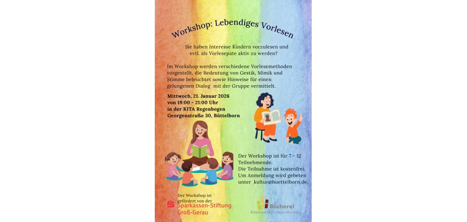 Flyer für Workshop lebendiges Vorlesen