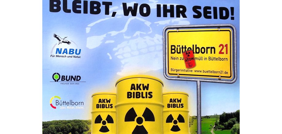 Plakat Bürgerinitiative gegen Atommüll Büttelborn