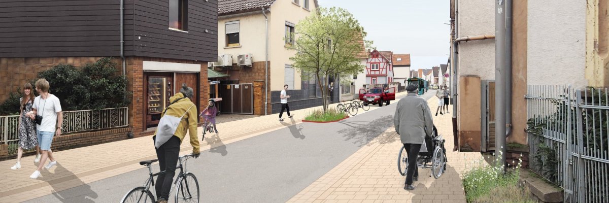Foto: Kreisel Einfahrt Gewerbegebiet Büttelborn von oben fotografiert